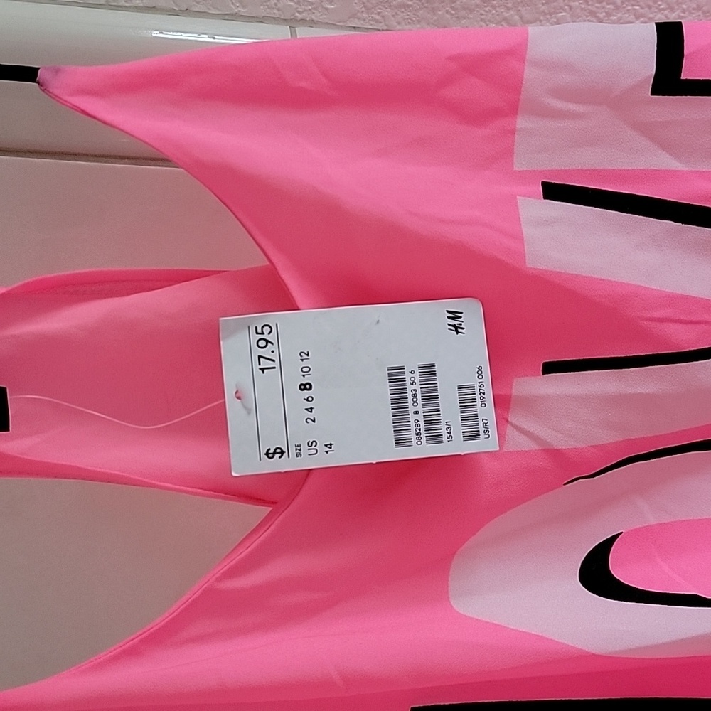 Neon Pink LOVE Racerback Tank - Picture 4 of 5